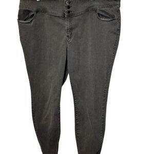 Lane Bryant Womens Plus Size 24 Olive Green Skinny Stretch Jeans W/ Button Fly C